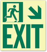 GlowSmart™ Directional Exit Sign, Downward Arrow Sign