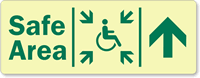 GlowSmart™ Directional Exit Sign, Handicap Area Sign