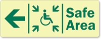 GlowSmart™ Directional Exit Sign, Handicap Area Sign