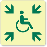 GlowSmart™ Directional Exit Sign, Handicap Area Sign