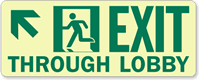 GlowSmart™ Directional Exit Sign, Through Lobby Sign