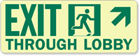 GlowSmart™ Directional Exit Sign, Through Lobby Sign
