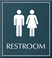 Restroom, Unisex, 8.625 in. x 7.75 in. Sign