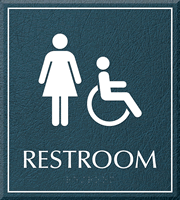 Restroom, Women/Handicapped, 8.625 in. x 7.75 in. Sign