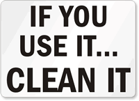 Use Clean It Sign