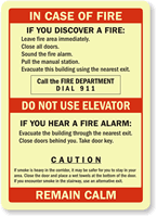 In Case Of Fire, No Elevator Sign