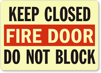 Fire Door Do Not Block Sign