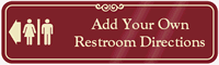Directional Left Arrow Restroom Symbol Sign