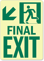 GlowSmart™ Final Exit Sign, Arrow Down Sign