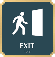 Exit, with Braille Sign