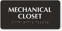 Tactile Touch Braille Mechanical Closet Sign