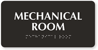 Mechanical Room Tactile Touch Braille Sign