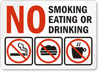 No Smoking Eating or Drinking Sign