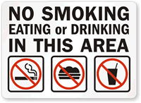 No Smoking Eating or Drinking Sign