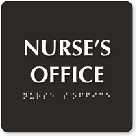 Nurse Office Tactile Touch Braille Engraved Door Sign