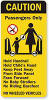 Caution Passengers Wheeled Vehicles Sign