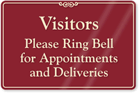 Visitors Please Ring Bell Showcase Wall Sign