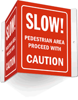 Slow Pedestrian Area Proceed Caution Sign