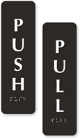 Pull/Push Vertical Set Engraved Door Sign