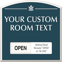 Slider with 'OPEN'/'IN USE' Sliding Panel Sign