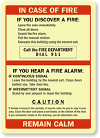 In Case Of Fire, Call Fire Department Sign