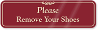 Please Remove Your Shoes Engraved Sign