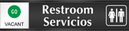 Restroom Servicios (with graphic) - Go/Stop Slider Sign