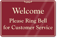 Ring Bell for Customer Service Showcase Wall Sign