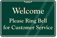 Ring Bell for Customer Service Showcase Wall Sign