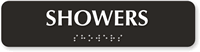 Showers Tactile Touch Braille Engraved Sign