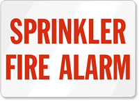 Sprinkler Fire Alarm Sign