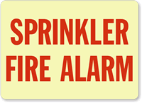 Sprinkler Fire Alarm Sign