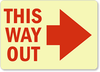 This Way Out Sign