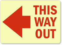 This Way Out Sign