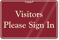Visitors Please Sign In Showcase Wall Sign