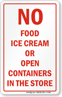No Food Ice Cream In The Store Decal