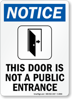 This Door Is Not A Public Entrance Sign