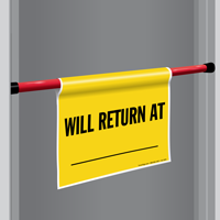Return At Door Barricade Sign
