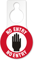 No Entry Pear Shape Plastic Door Hang Tag
