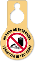 No Food Beverages Permitted Door Hang Tag
