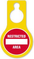 Restricted Area Plastic Door Hang Tag