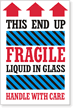 Fragile Liquid Handle Care Label