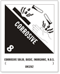 UN 3262 Corrosive Solid, Basic Organic. n.o.s. Label