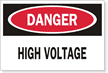 Danger High Voltage Label