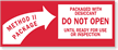 Method II Package Packed Desiccant Label