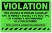 Violation Vehicle Parked Illegally Booting Sticker