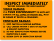 Inspect Immediately Label
