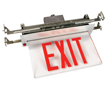 Recessed Edge-Lit Exit Sign, Anodized Aluminum