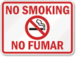 No Smoking Fumar Sign