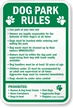 Dog Park Rules Sign